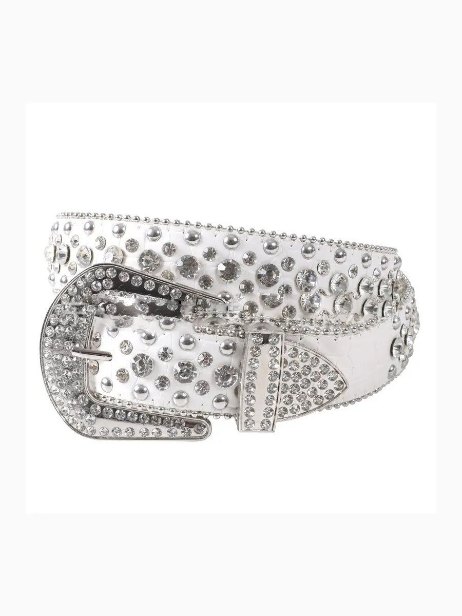 Marisol Women's Rhinestone Leather Belt