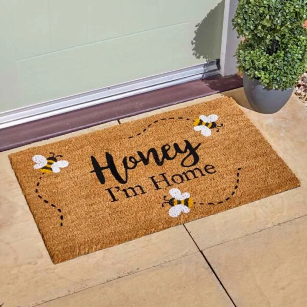 Bee Welcome Coir Door Mat