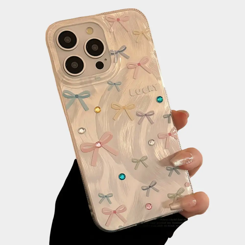 Bow Cat Textured Wave Phone Case