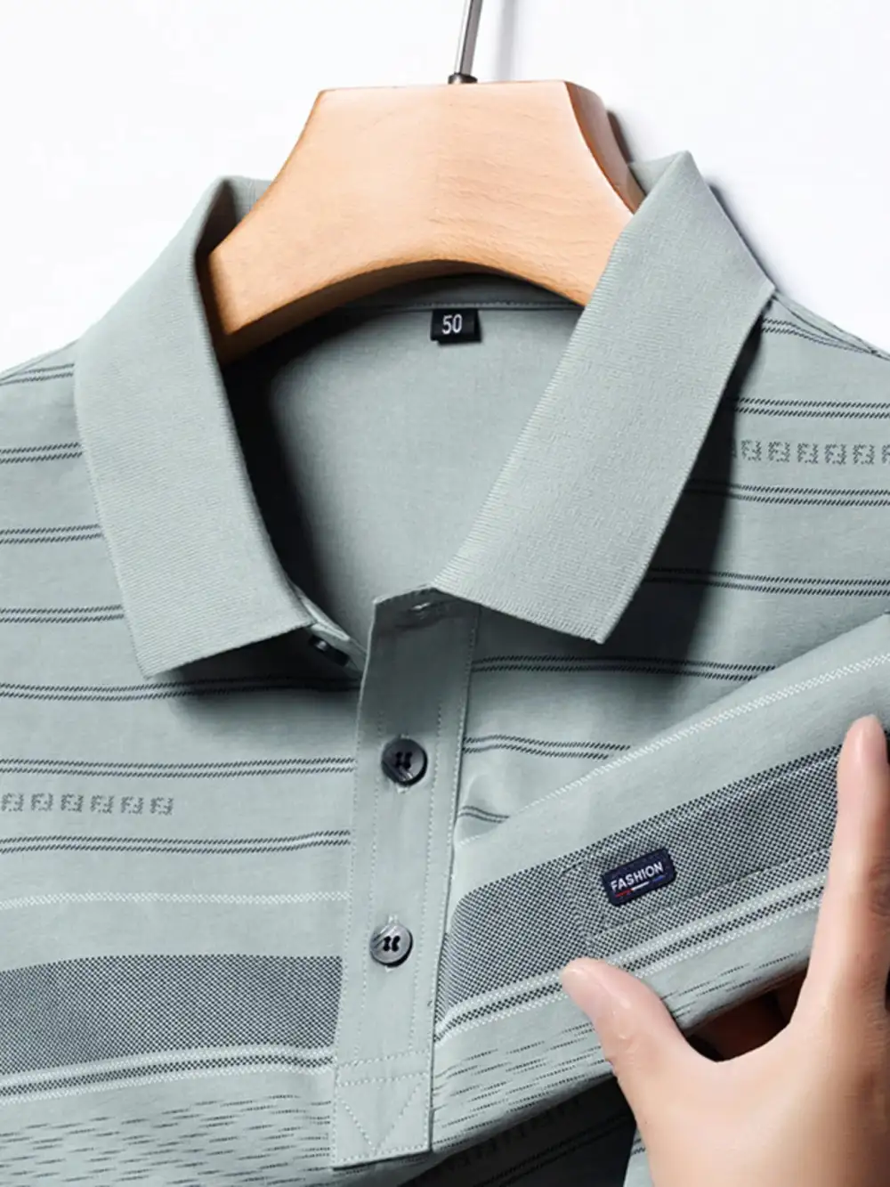Structured Striped Collared Polo Shirt