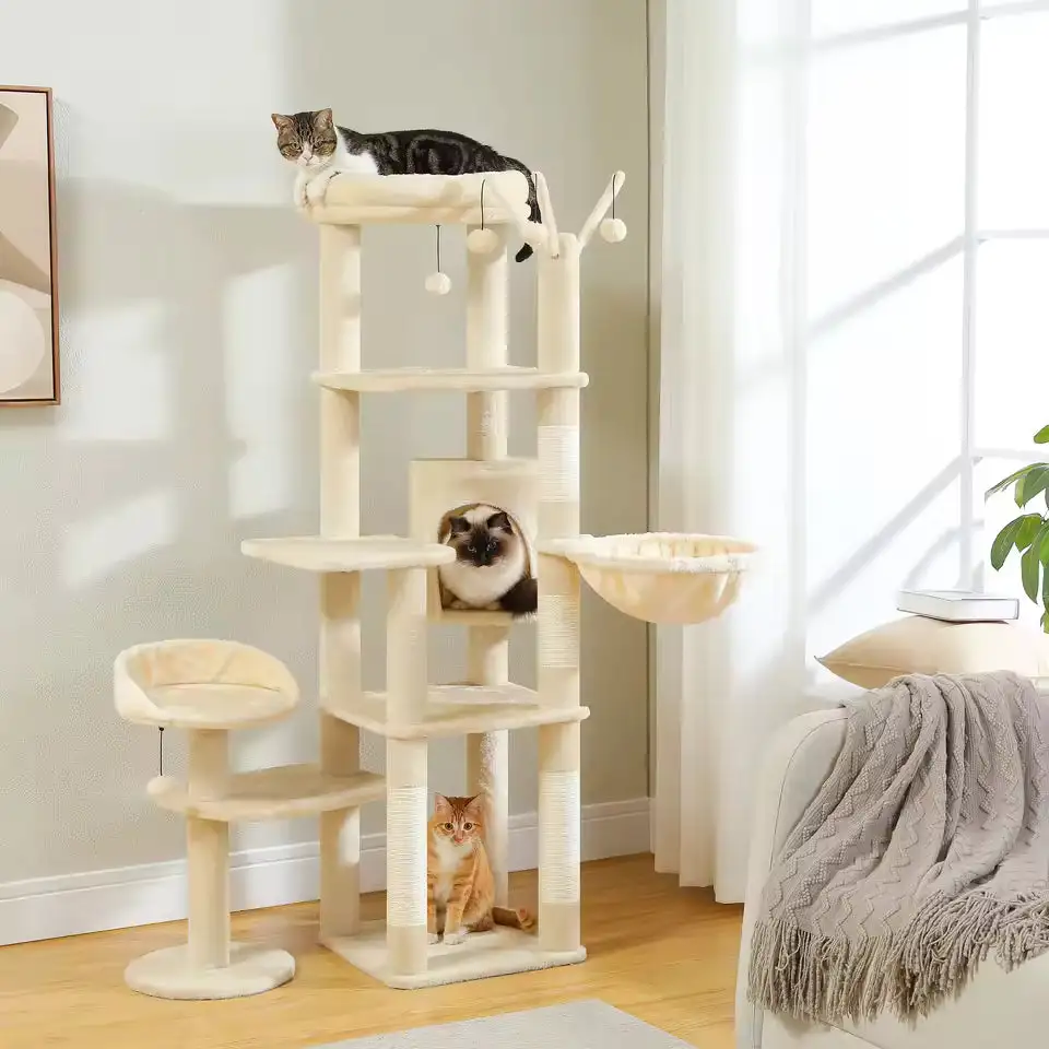 Multi Level Cat Playground Plush Cat Climbing Frame