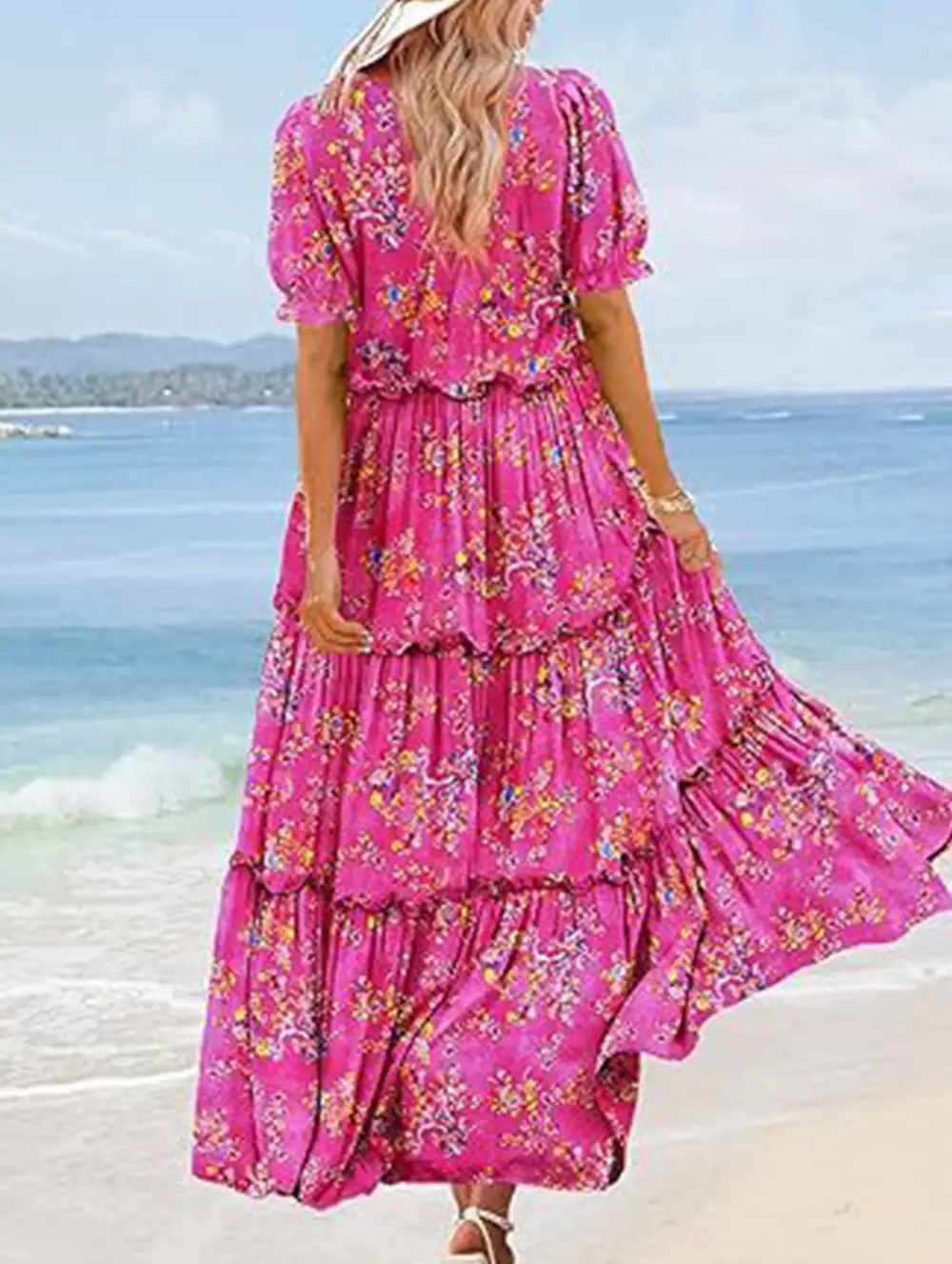 Puff Sleeve Print Mini Dress