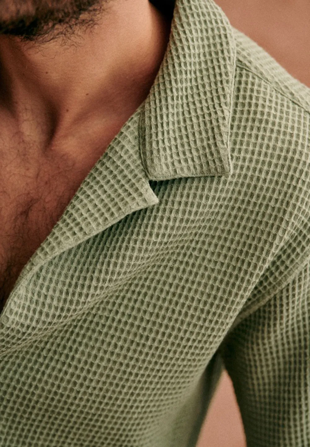 Rust Red Seersucker Textured Short Sleeve Shirt