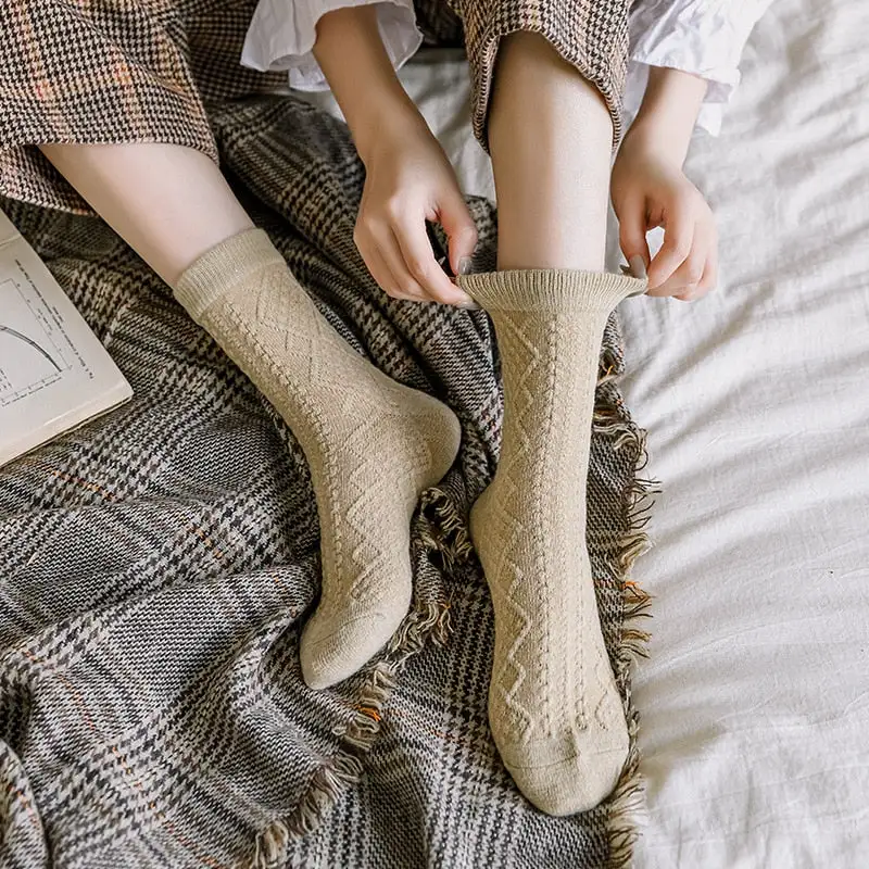 Cable Knit Women's Knee High Socks