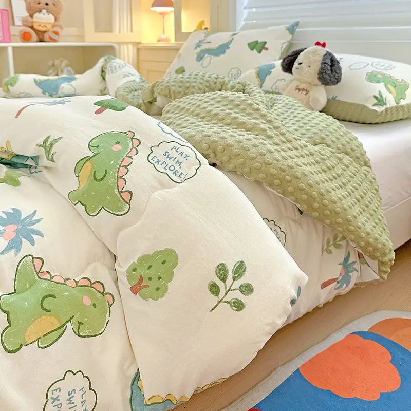 Winter Dinosaur Pattern Comforter Quilt