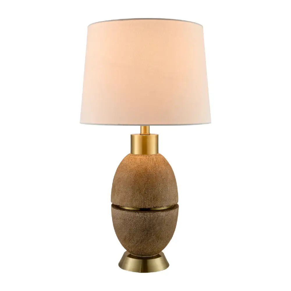Linen Shade Modern Woven Metal Iron Table Lamp