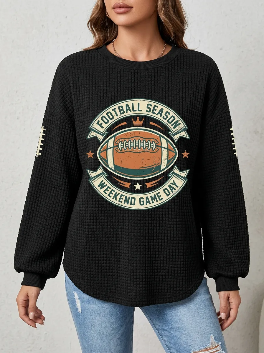 Football Graphic Casual Hoodie