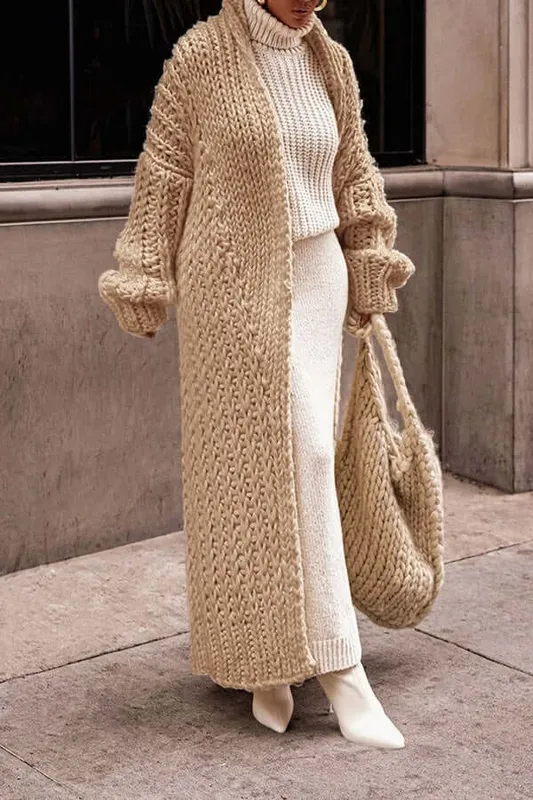 Winter Casual Knit Long-Sleeve Cardigan