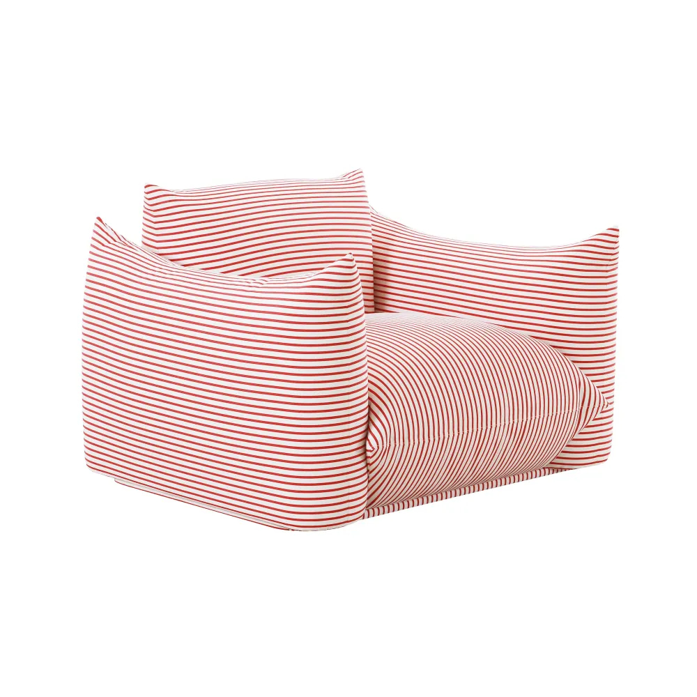 Striped Upholstered Performance Fabric Armchair