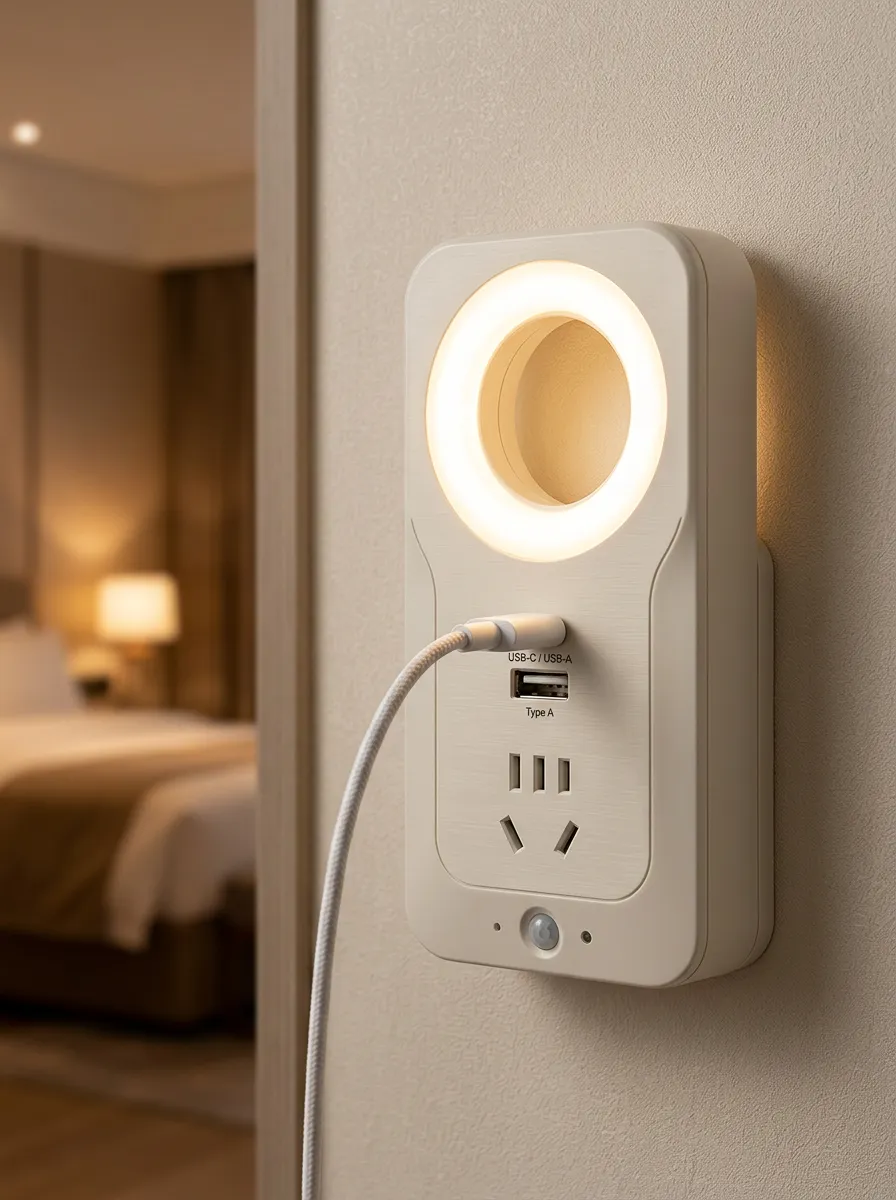 Home Bedroom Ring Light USB Charging Printed LED Outlet Cover