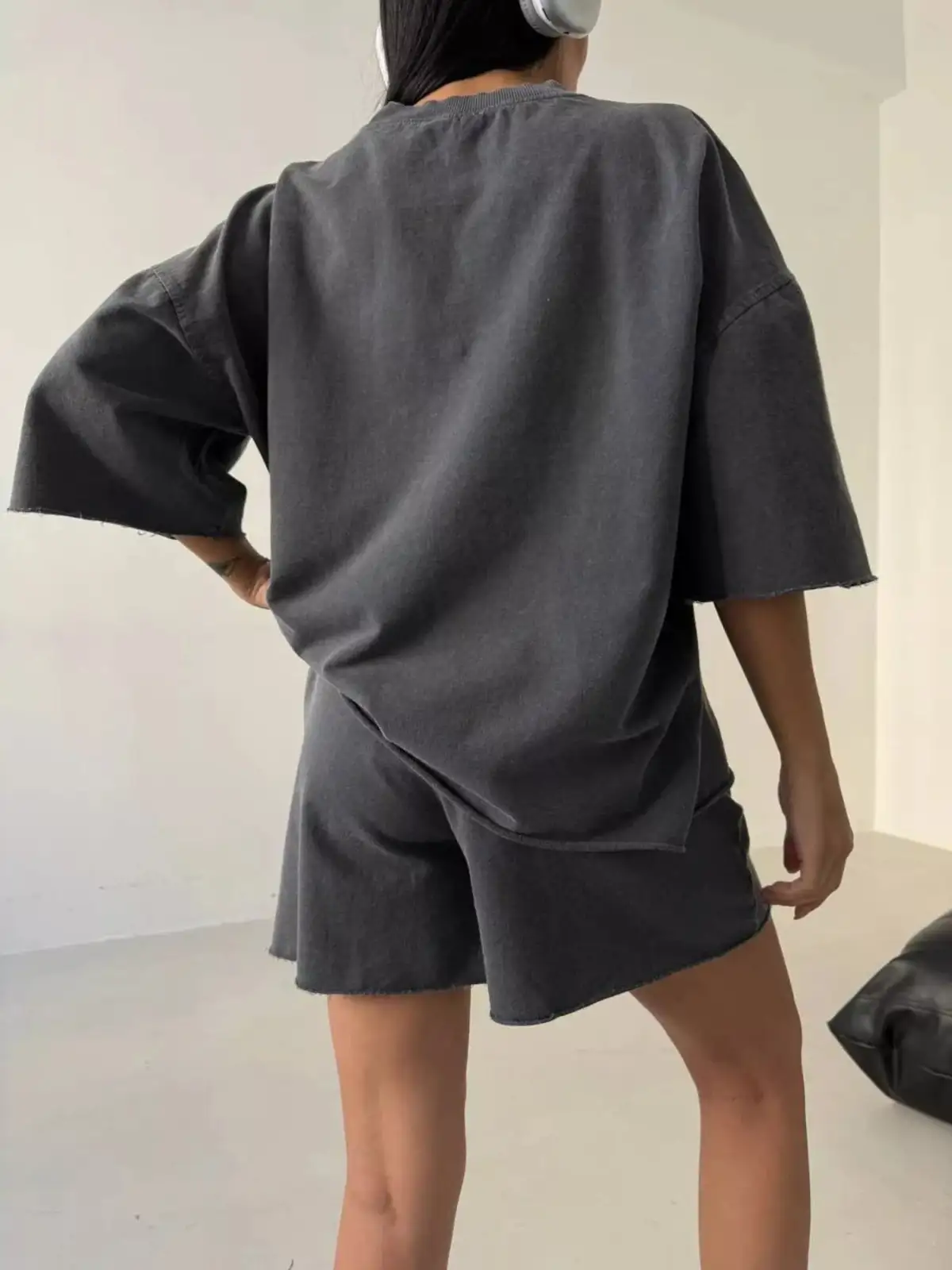 Relaxed Refined Drawstring Tee and Shorts Matching Set