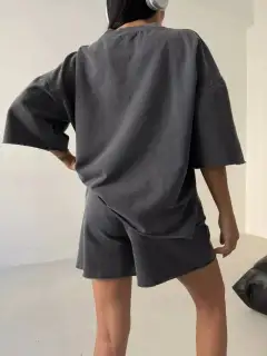 Relaxed Refined Drawstring Tee and Shorts Matching Set