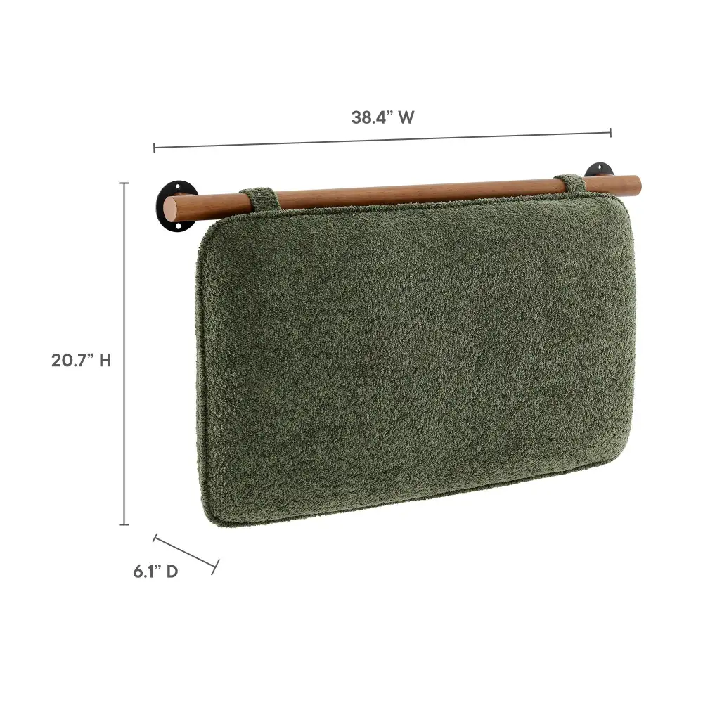Wall Mounted Chenille Upholstered Headboard Streamlined Interior Profile