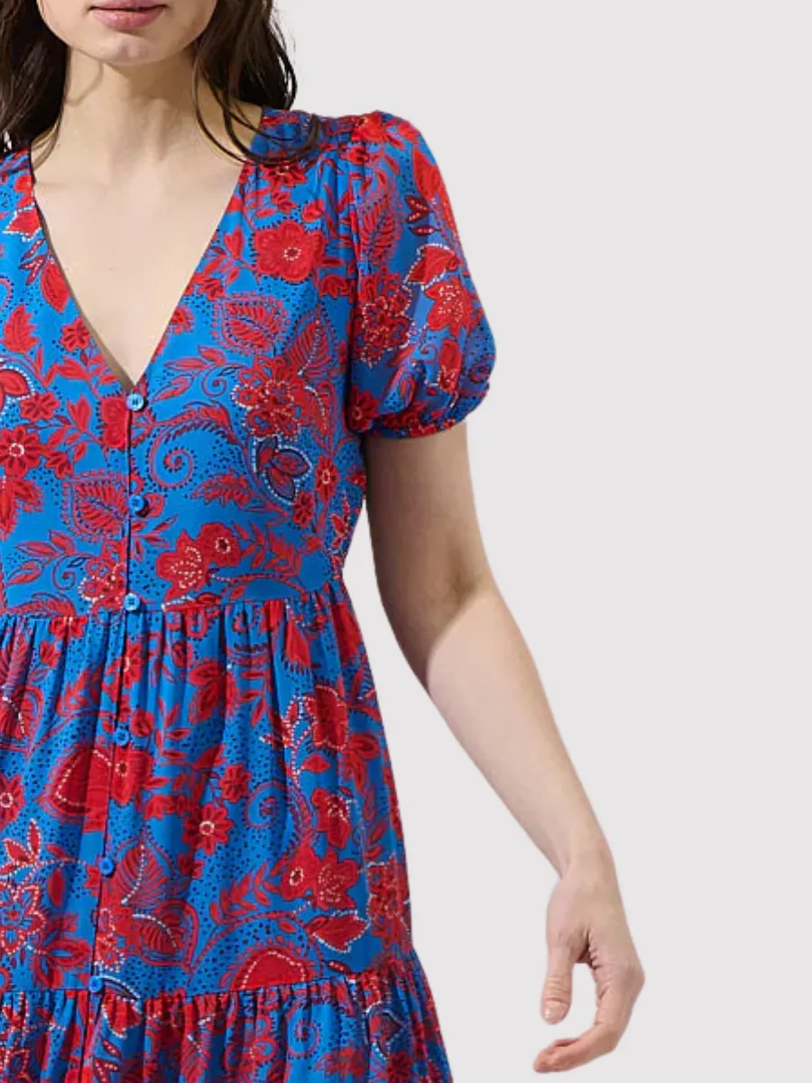 Tiered Floral Maxi Dress