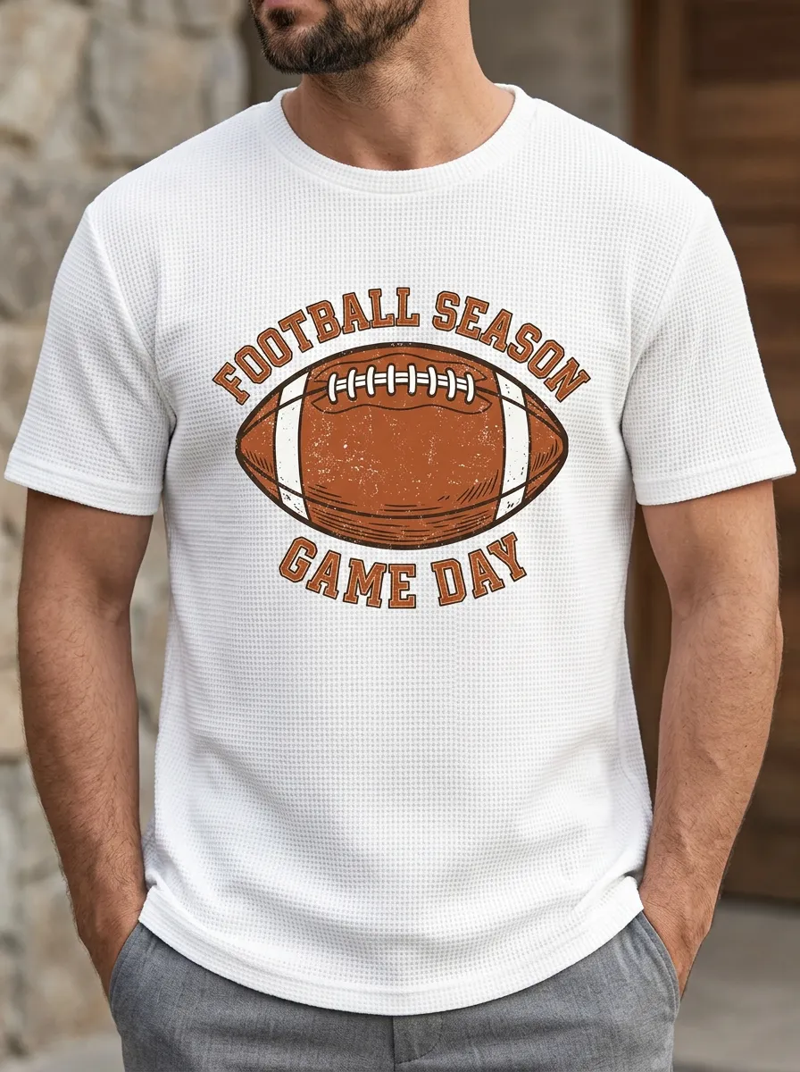 Men's Football Season Game Day American Football Printed T-Shirt