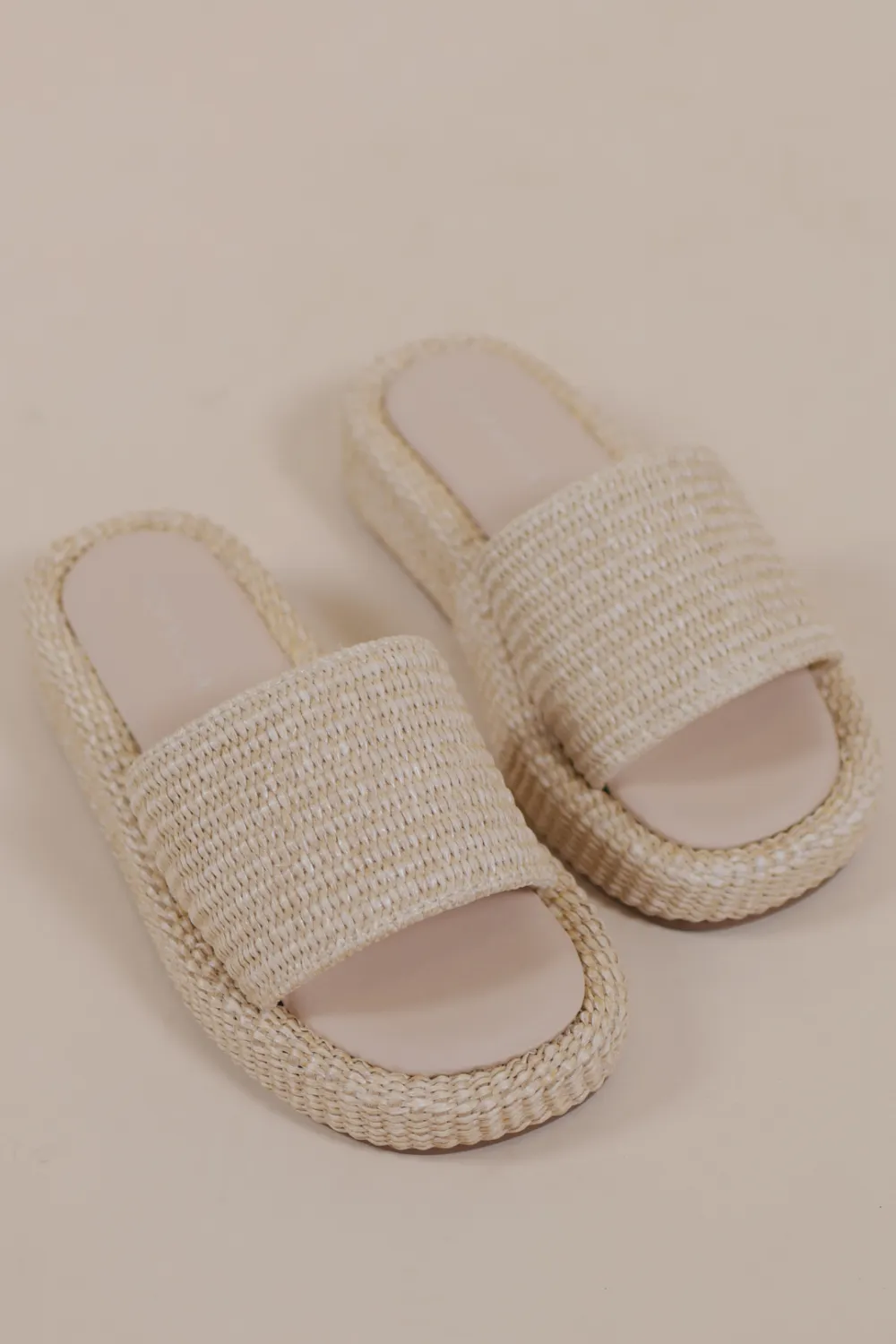 Platform Woven Flats Sandals