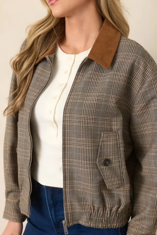 Bomber Plaid Jacket