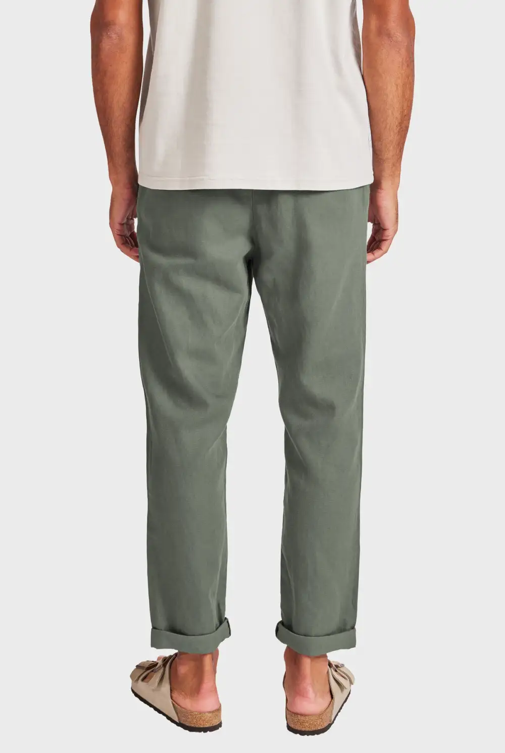 Casual Drawstring Waist Cotton Blend Trousers