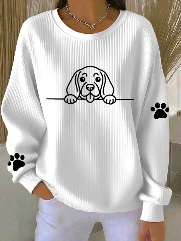 Women'S Dachshund Print Casual Sweatshirt