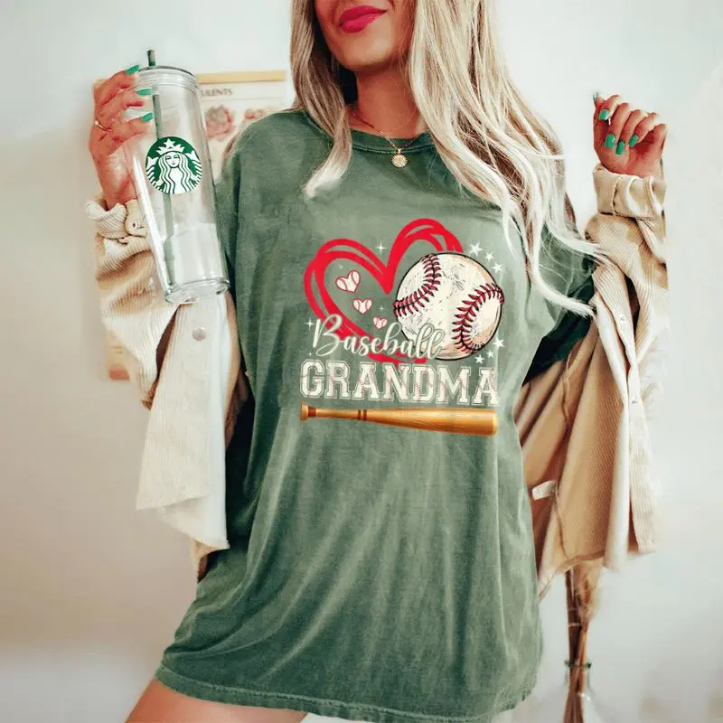 Baseball Grandma Family Matching Cute Baseball Grandma Women's Oversized Comfort T-Shirt