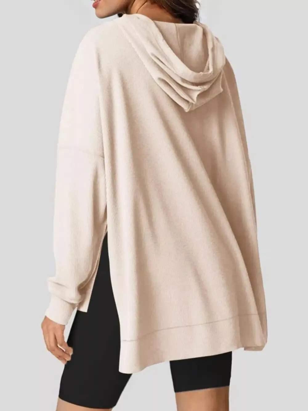 Refined Drawstring Pocketed Oversized Hoodie