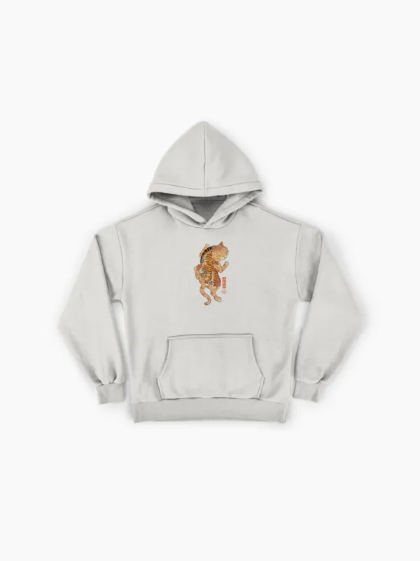 Japanese Irezumi Tiger Cat Hoodie