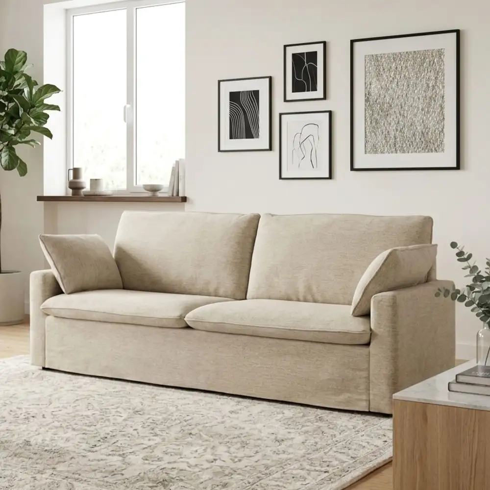 Chenille Contemporary Lounge Sofa