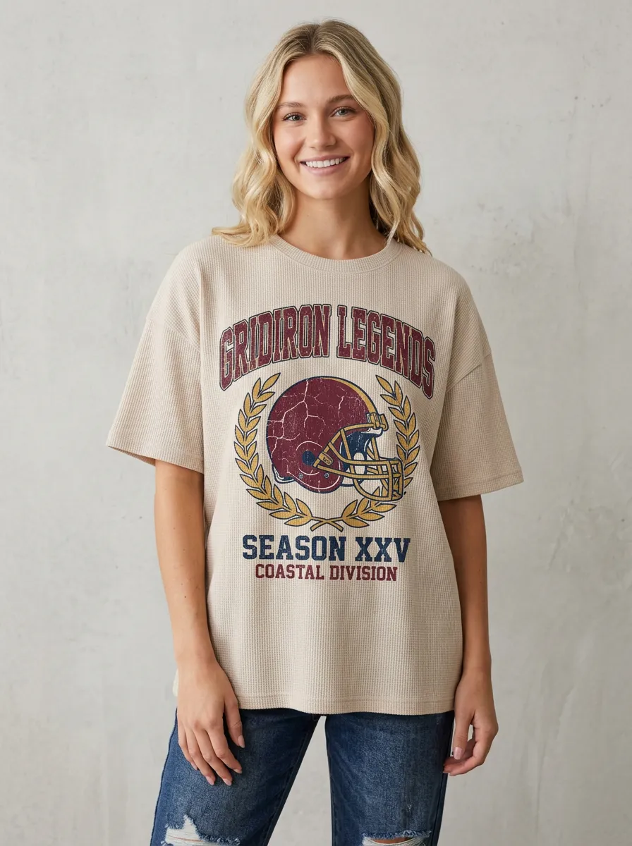 Women's Classic Gridiron Helmet Ball Crewneck T-Shirt
