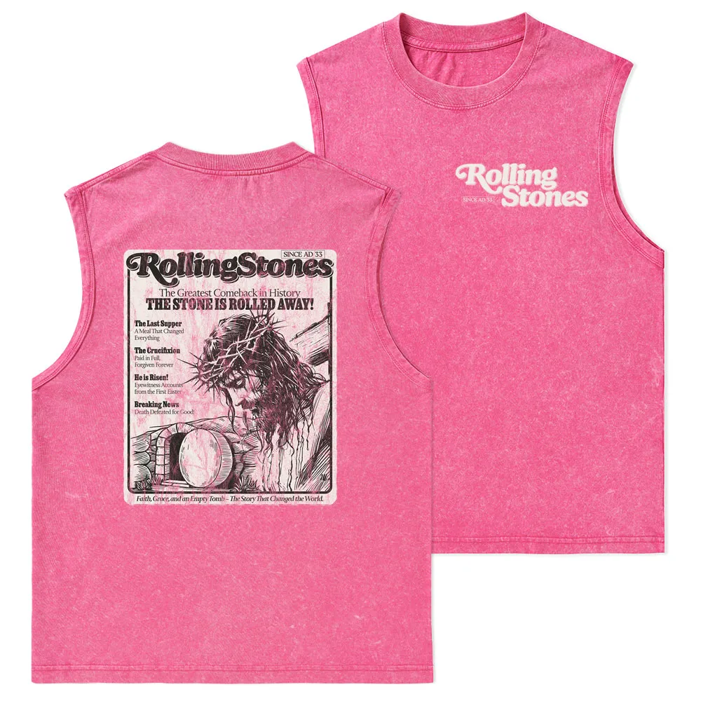 The Stone Was Rolled Away Resurrection Christian Washed Tank Top