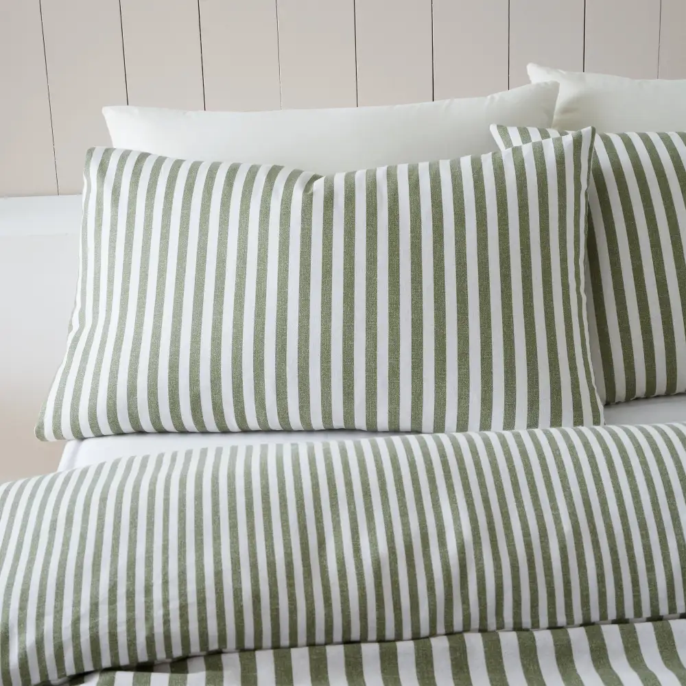 Modern Bedroom Reversible Stripe Linen Duvet Cover Set