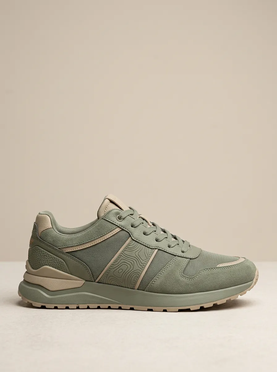 Men's Everyday Outdoor Enthusiast Topographic Map Print Sneakers