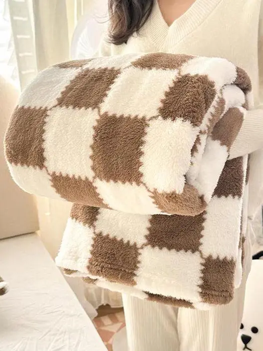 Soft Color Block Fleece Blanket
