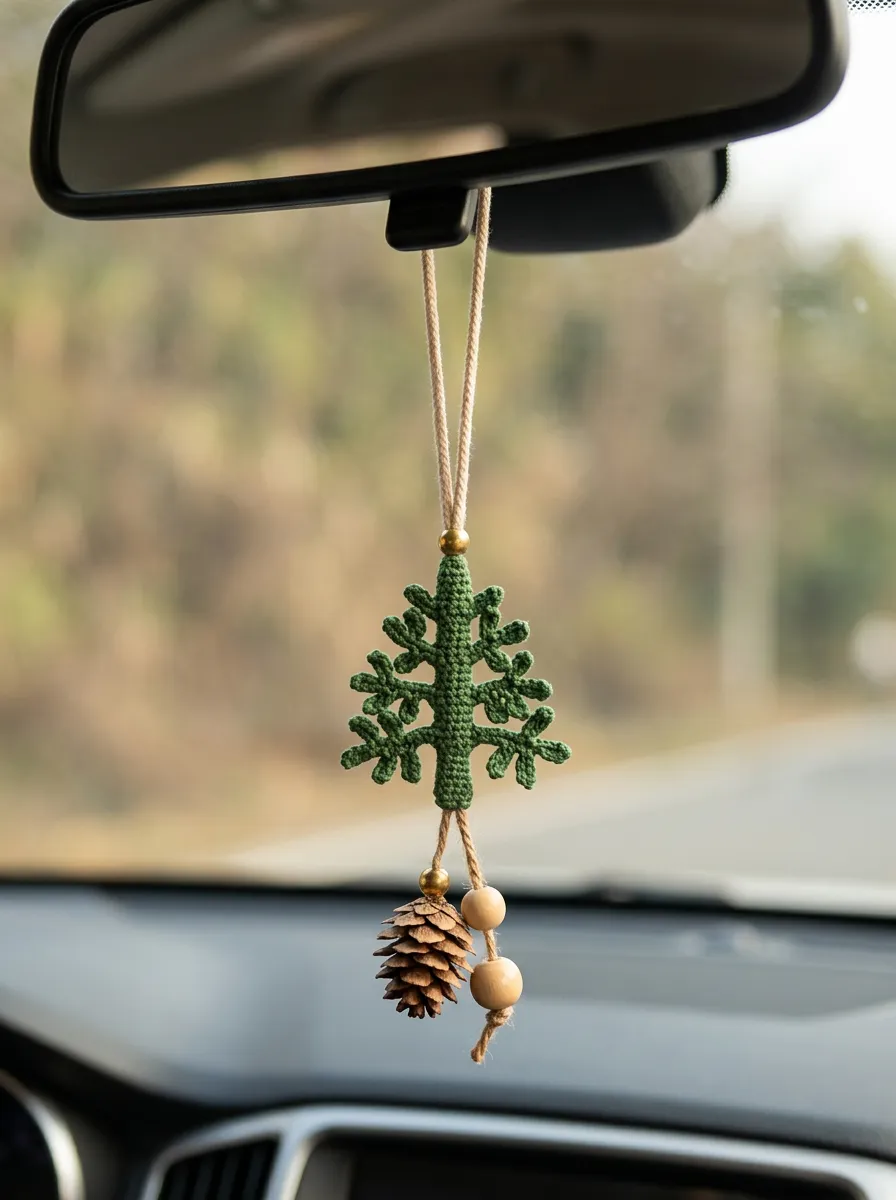 Pine-Tree Rearview Mirror Hanging Ornament