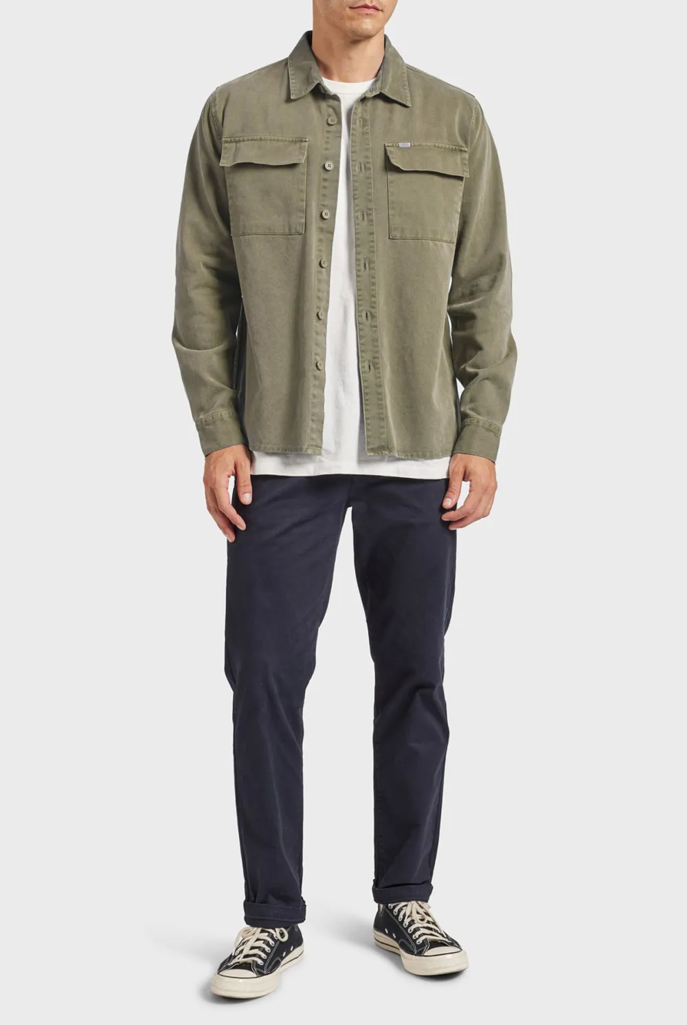 Casual Style Overshirt-Aloe beige