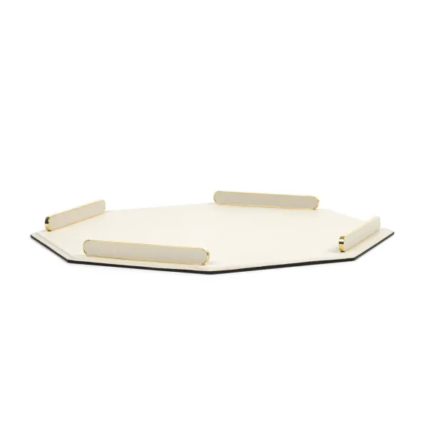 Leather Octagonal Decorative Tray