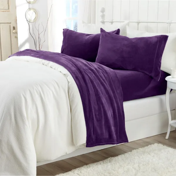 Refined Velvet Solid Sheet Bedding Set