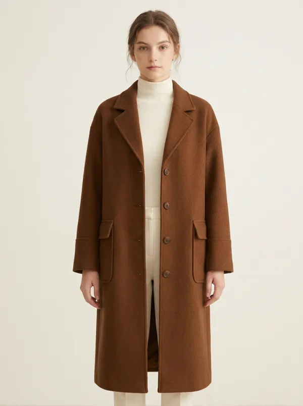 Minimal Wool-Blend Outerwear Coat