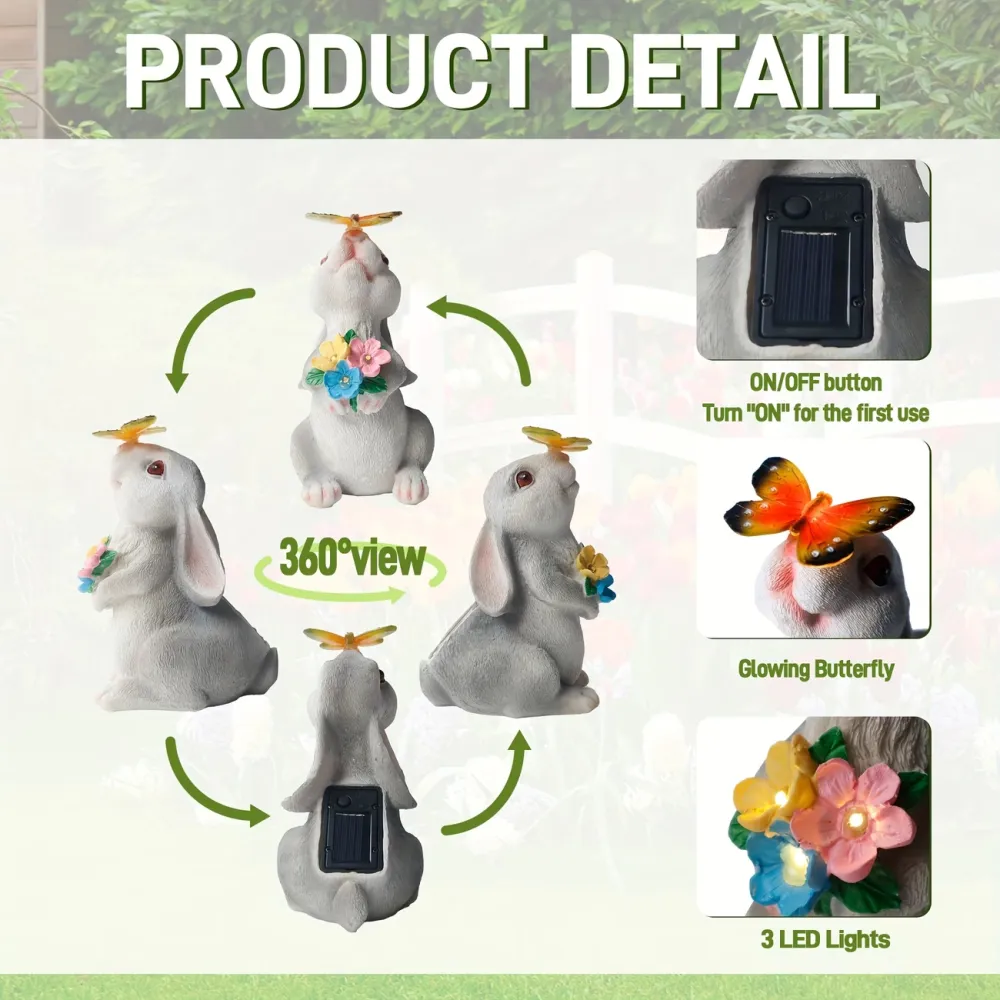 LED Bunny Garden Statue