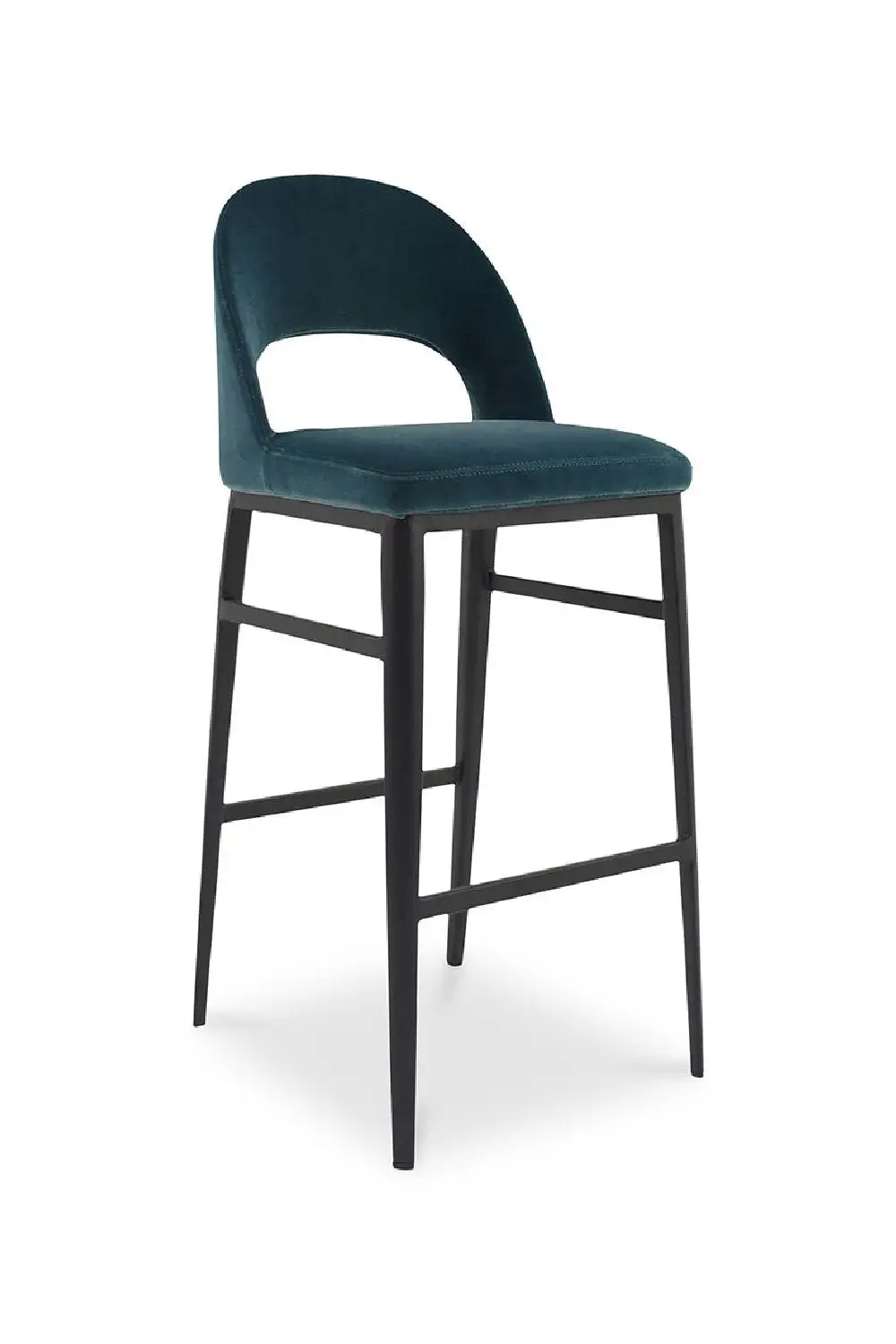 Open-Back Fabric Bar Stool