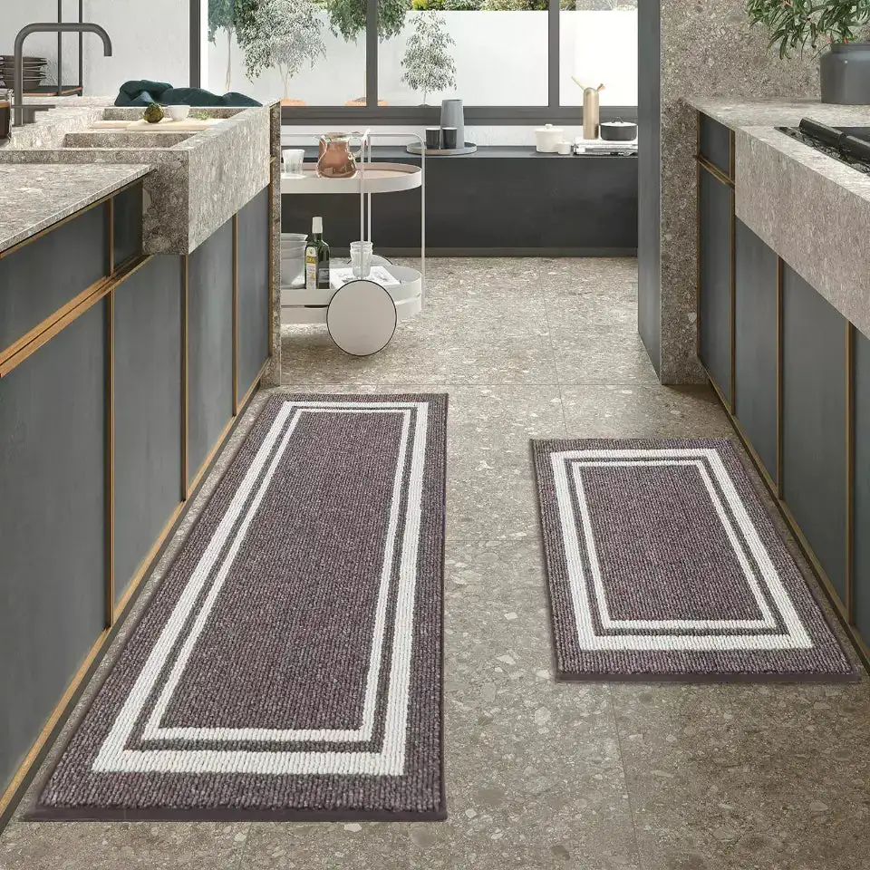 Framed Washable Kitchen Rug Set