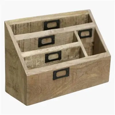 Wood Metal Desk Mail Organizer