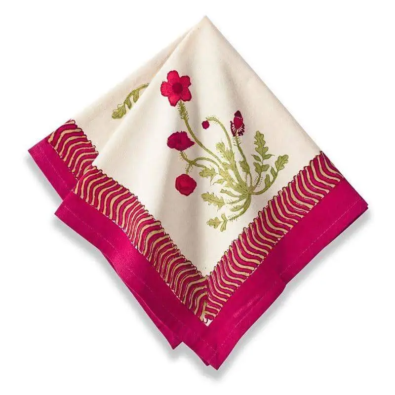 Relaxed Poppy Floral Napkin Set