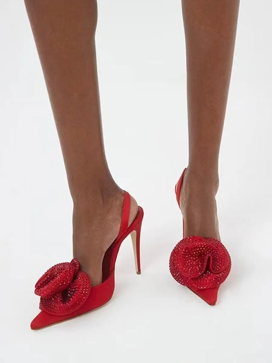Georgia Pointed-Toe Rhinestone High Heels