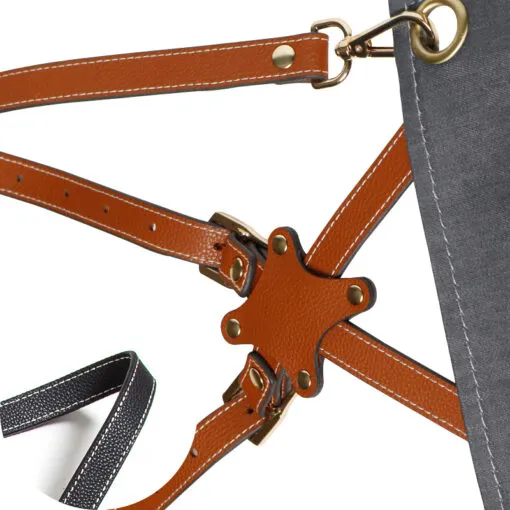 Denim Leather Strap Crossback Kitchen Work Apron