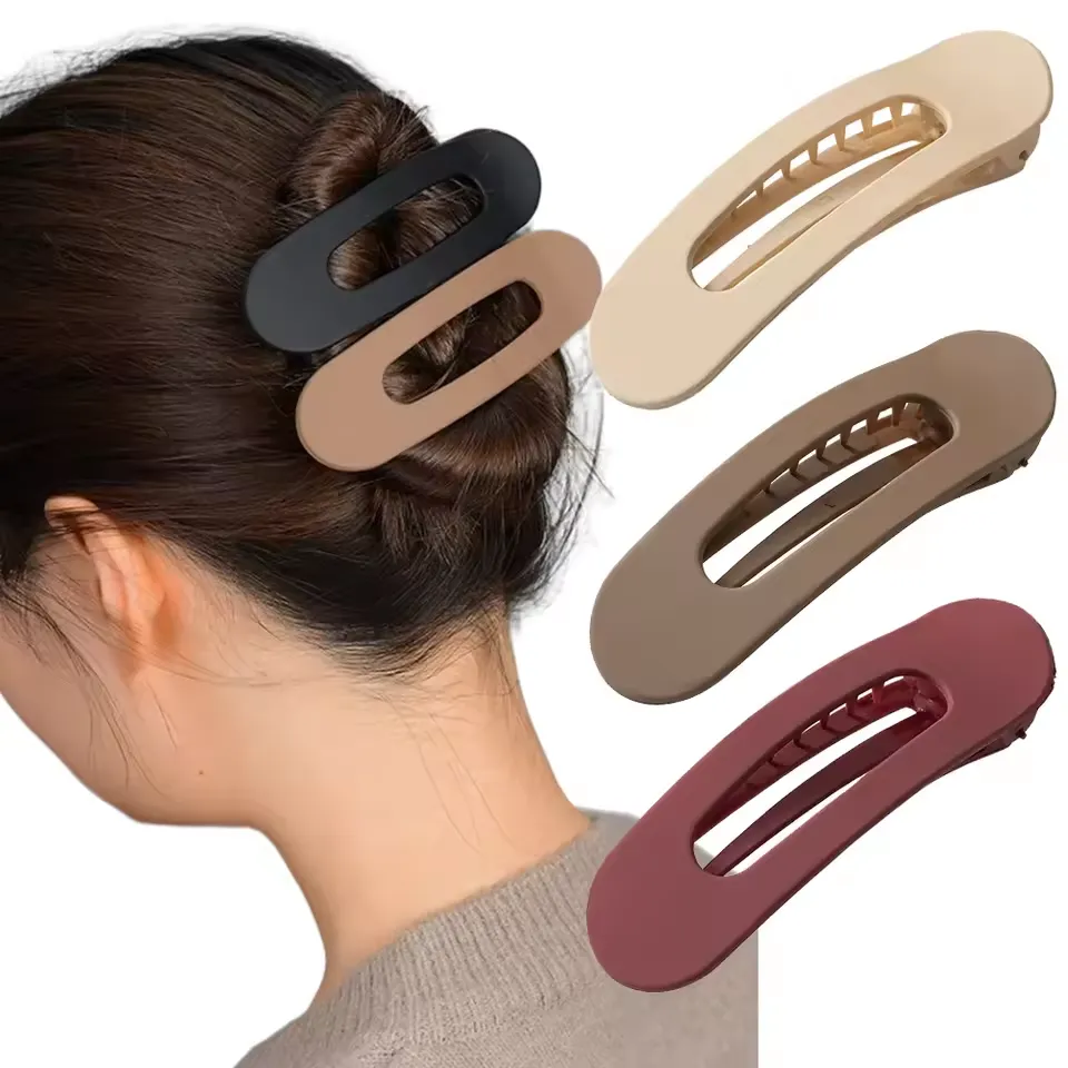 Minimalist Neutral Tone Oval Hair Clip