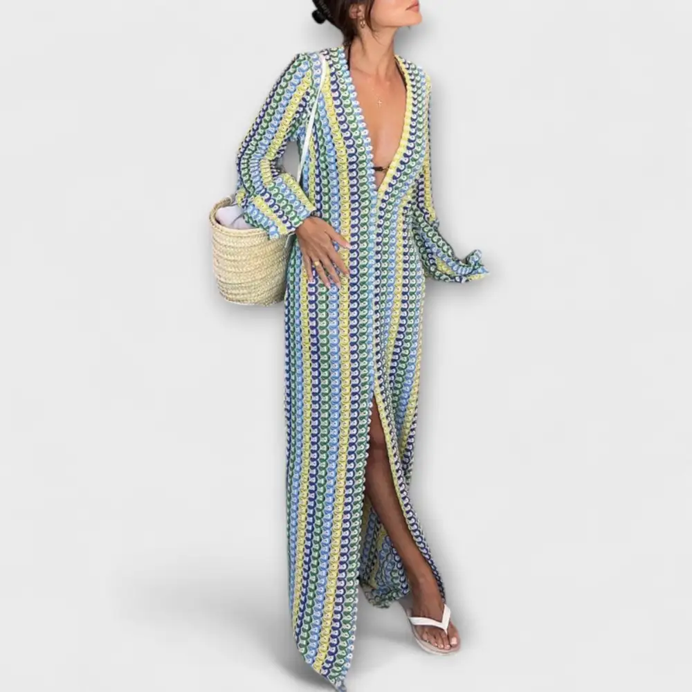 V-Neck Flowing Relaxed Maxi Dress