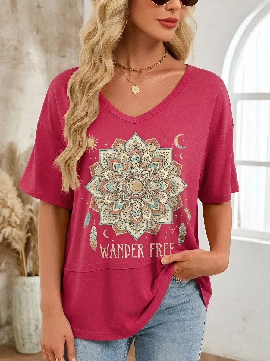 Boho Wander Free T-Shirt Modern