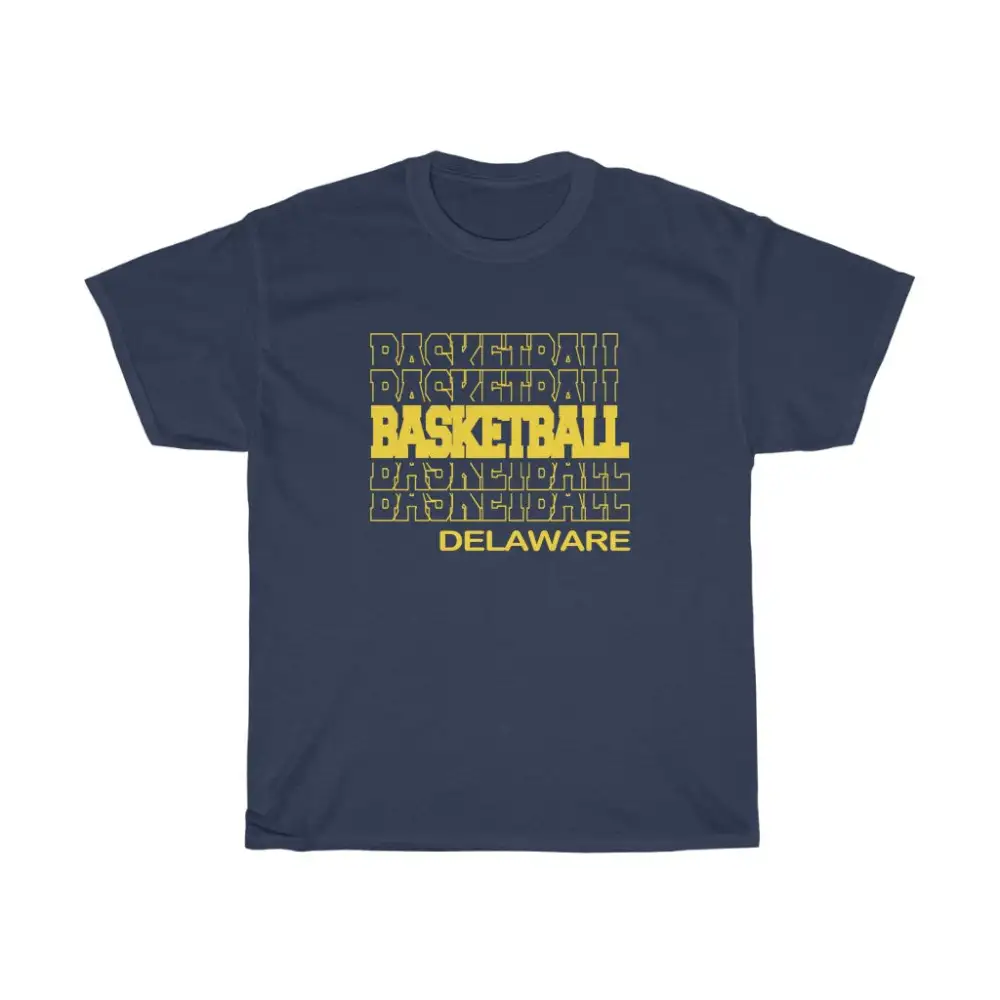 Basketball Delaware in Modern Stacked Lettering