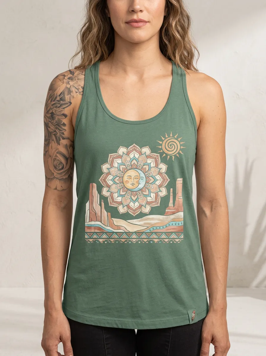 Boho Celestial Sun Tank Top