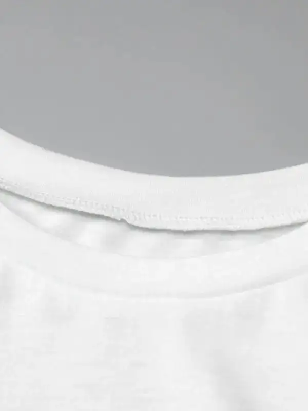 Soft Round-Neck Collared Short-Sleeve Knit T-Shirt